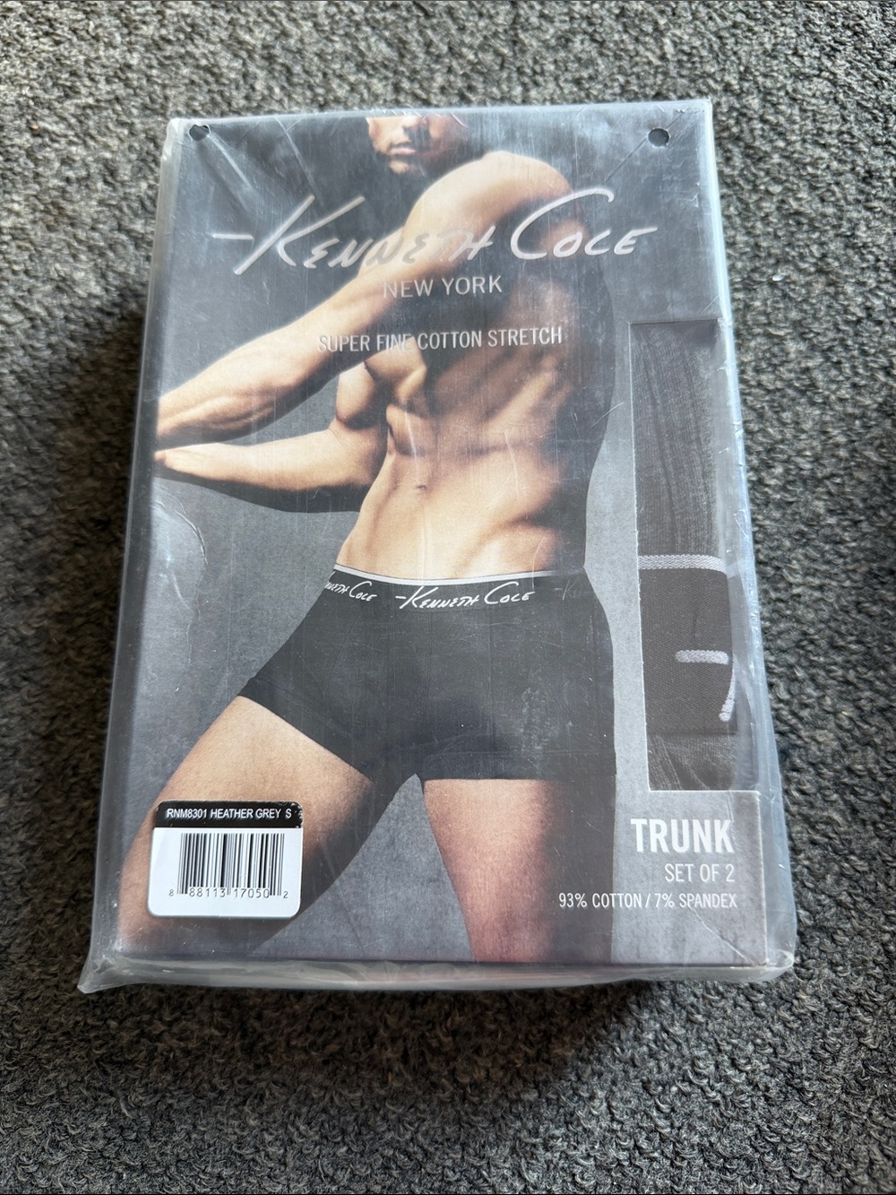 Kenneth Cole Black & Heather Grey Cotton Stretch Trunks - 2 Pack